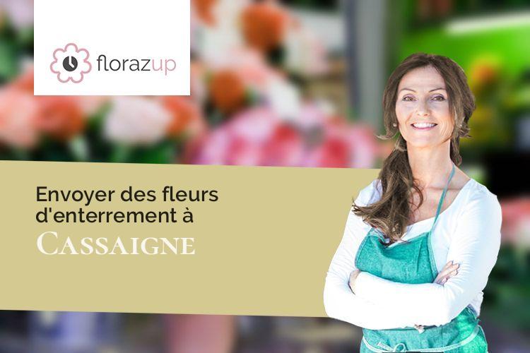 gerbes de fleurs pour un enterrement à Cassaigne (Gers/32100)