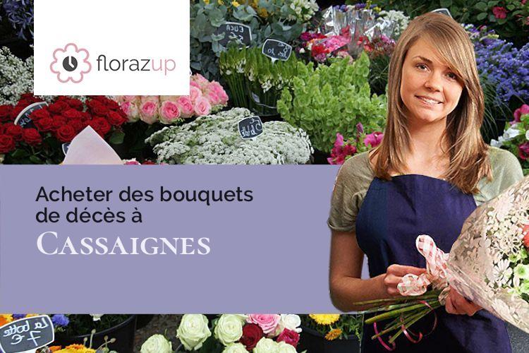 croix de fleurs pour des funérailles à Cassaignes (Aude/11190)