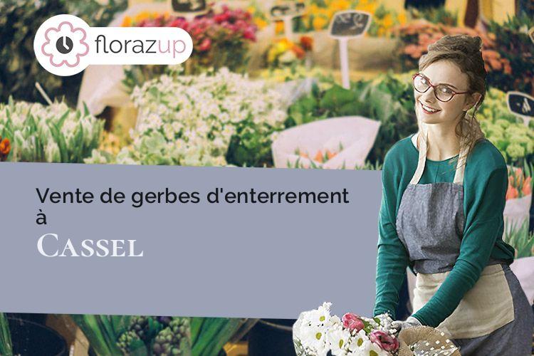 compositions florales pour des obsèques à Cassel (Nord/59670)