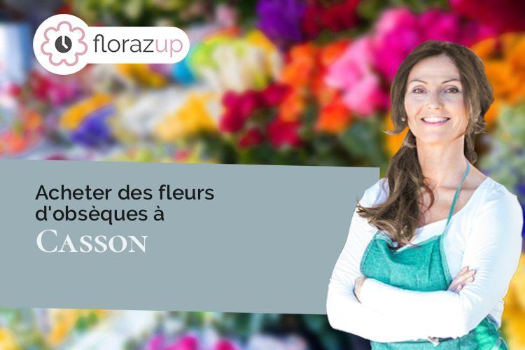 croix de fleurs pour des obsèques à Casson (Loire-Atlantique/44390)