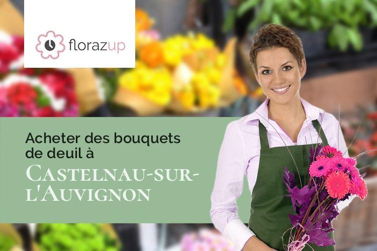 fleurs deuil pour des funérailles à Castelnau-sur-l'Auvignon (Gers/32100)