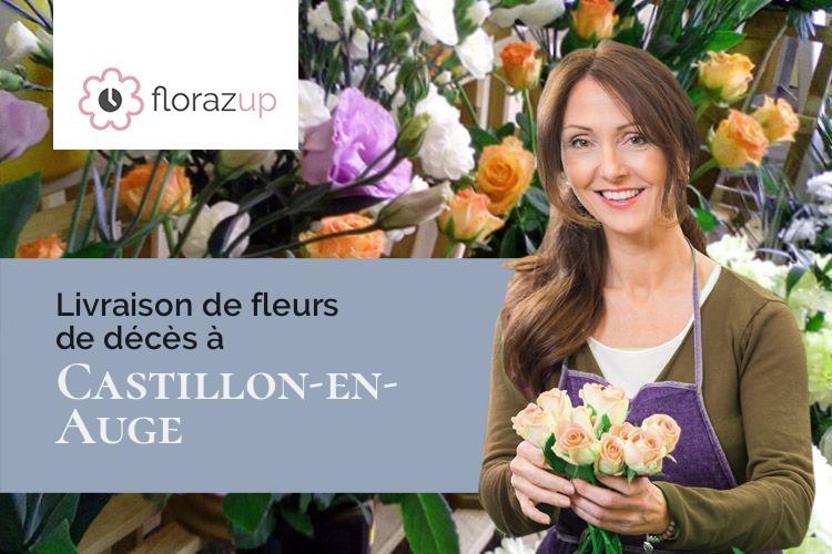 coeurs de fleurs pour un enterrement à Castillon-en-Auge (Calvados/14140)