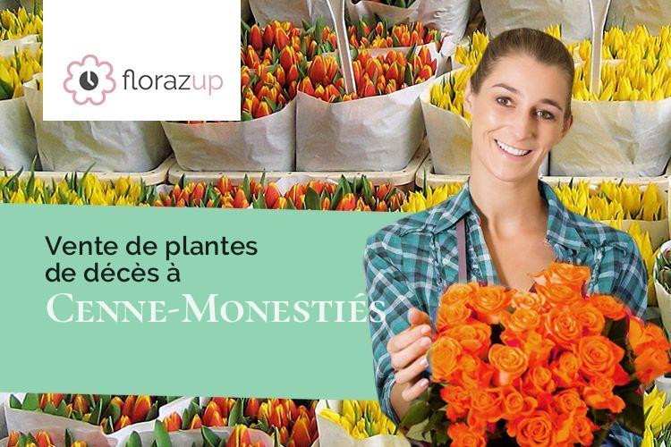 compositions de fleurs pour des funérailles à Cenne-Monestiés (Aude/11170)