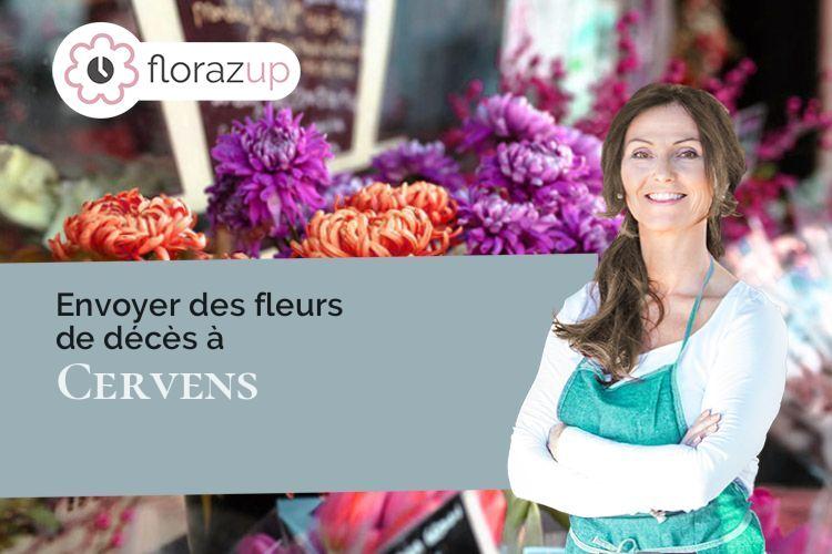 gerbes de fleurs pour des funérailles à Cervens (Haute-Savoie/74550)