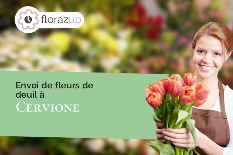 compositions de fleurs pour un enterrement à Cervione (Corse/20221)