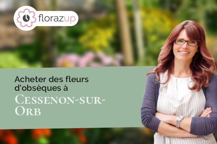 gerbes de fleurs pour un deuil à Cessenon-sur-Orb (Hérault/34460)