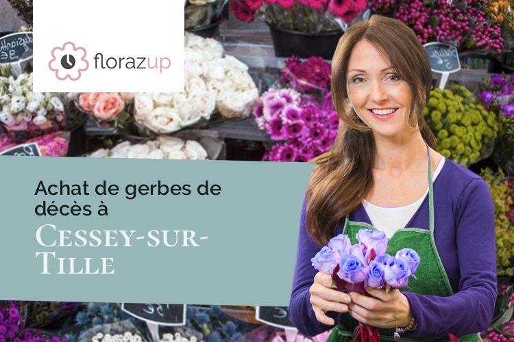 fleurs deuil pour des funérailles à Cessey-sur-Tille (Côte-d'Or/21110)