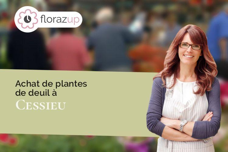 couronnes de fleurs pour un deuil à Cessieu (Isère/38110)