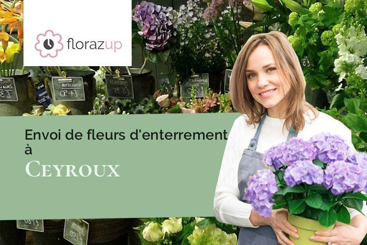 croix de fleurs pour des obsèques à Ceyroux (Creuse/23210)
