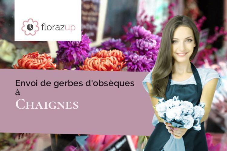 couronnes florales pour un deuil à Chaignes (Eure/27120)