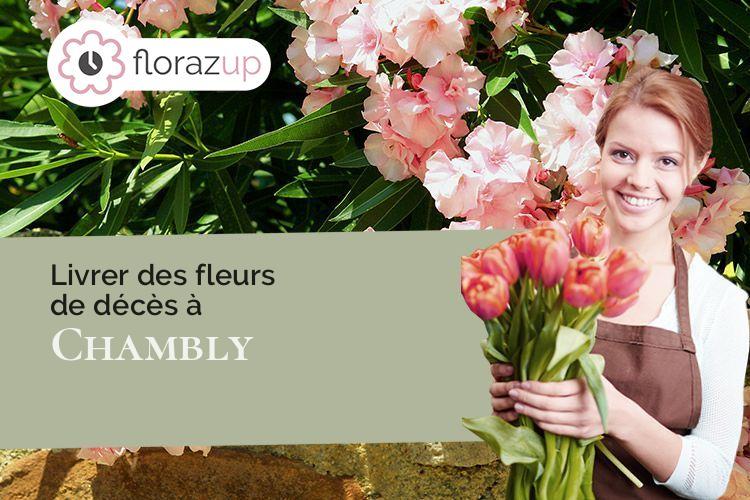 croix de fleurs pour des funérailles à Chambly (Oise/60230)