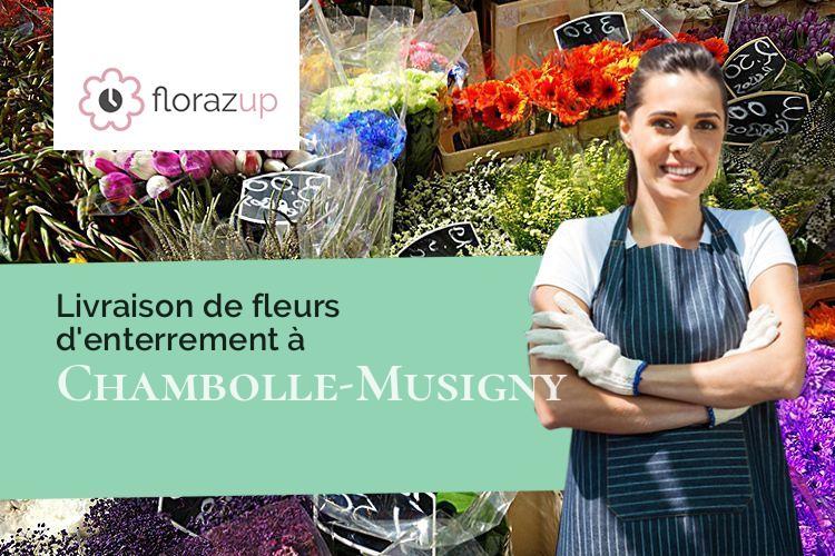 couronnes florales pour des funérailles à Chambolle-Musigny (Côte-d'Or/21220)
