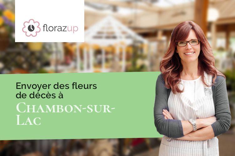 compositions de fleurs pour des obsèques à Chambon-sur-Lac (Puy-de-Dôme/63790)