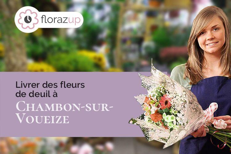 coeur de fleurs pour un décès à Chambon-sur-Voueize (Creuse/23170)