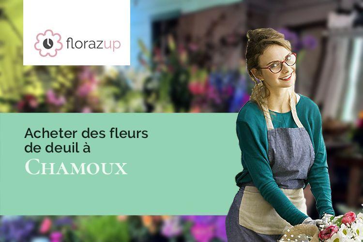 couronnes de fleurs pour des funérailles à Chamoux (Yonne/89660)