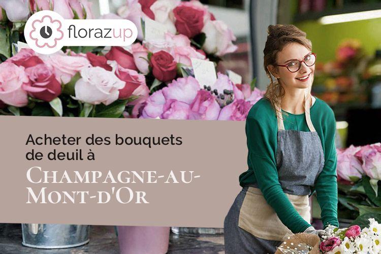 coeur de fleurs pour des obsèques à Champagne-au-Mont-d'Or (Rhône/69410)