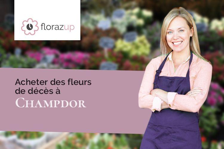 compositions de fleurs pour un enterrement à Champdor (Ain/01110)