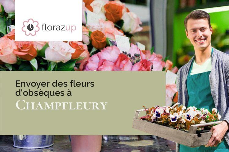 compositions florales pour des funérailles à Champfleury (Aube/10700)