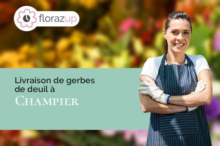 gerbes de fleurs pour un deuil à Champier (Isère/38260)