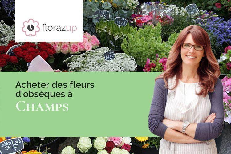 compositions florales pour un enterrement à Champs (Puy-de-Dôme/63440)