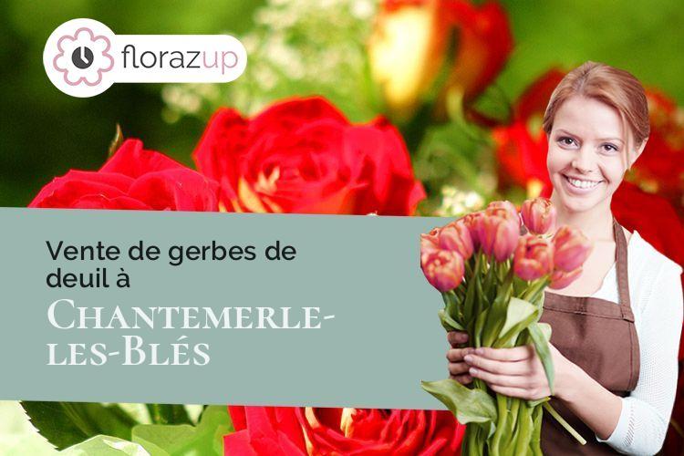 couronnes de fleurs pour un enterrement à Chantemerle-les-Blés (Drôme/26600)