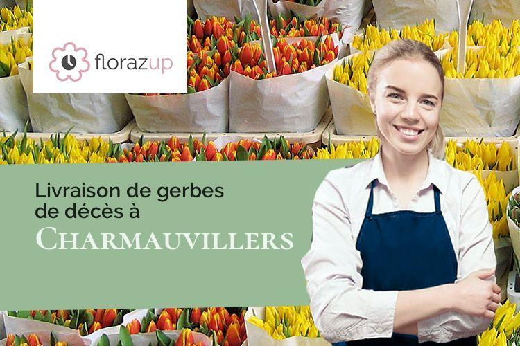 coeurs de fleurs pour des funérailles à Charmauvillers (Doubs/25470)