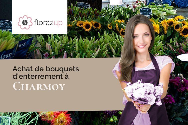 coeurs de fleurs pour un enterrement à Charmoy (Aube/10290)