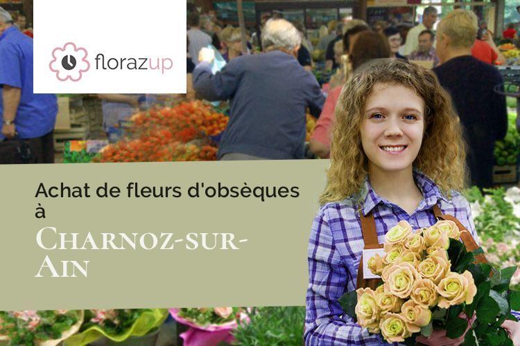 couronnes florales pour un enterrement à Charnoz-sur-Ain (Ain/01800)