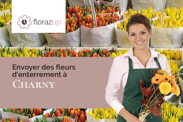 croix de fleurs pour un décès à Charny (Côte-d'Or/21350)