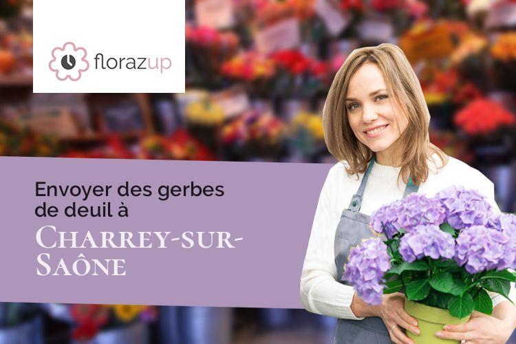 coeurs de fleurs pour un deuil à Charrey-sur-Saône (Côte-d'Or/21170)