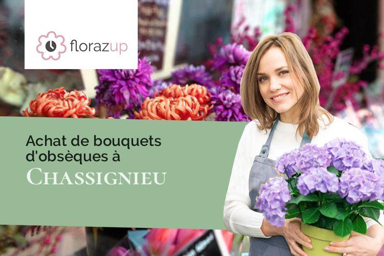 gerbes de fleurs pour des funérailles à Chassignieu (Isère/38730)