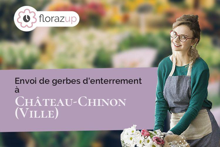 couronnes florales pour des funérailles à Château-Chinon (Ville) (Nièvre/58120)