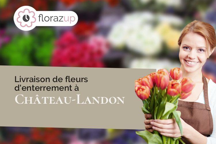 gerbes de fleurs pour un deuil à Château-Landon (Seine-et-Marne/77570)