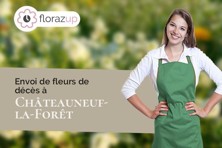 gerbes de fleurs pour un enterrement à Châteauneuf-la-Forêt (Haute-Vienne/87130)