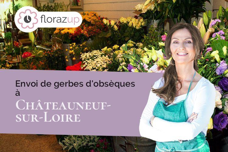 compositions florales pour un enterrement à Châteauneuf-sur-Loire (Loiret/45110)