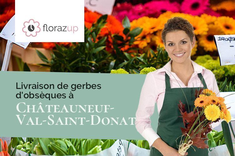 coeurs de fleurs pour des funérailles à Châteauneuf-Val-Saint-Donat (Alpes-de-Haute-Provence/04200)
