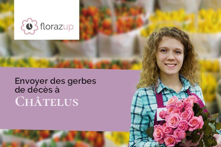 couronnes de fleurs pour des funérailles à Châtelus (Loire/42140)