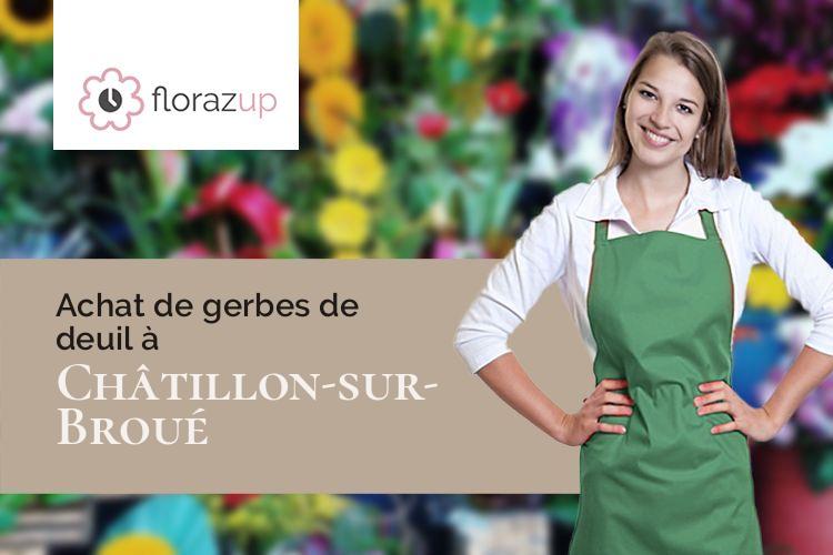 couronnes florales pour un enterrement à Châtillon-sur-Broué (Marne/51290)