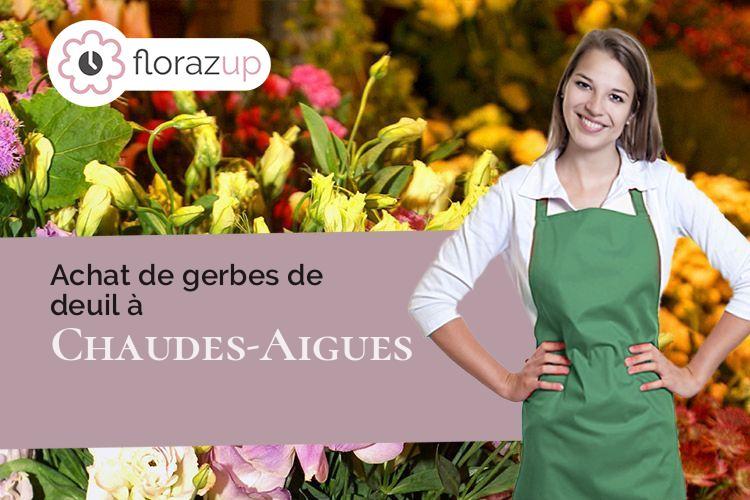 créations de fleurs pour un enterrement à Chaudes-Aigues (Cantal/15110)