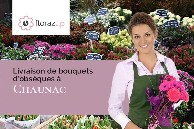 couronnes de fleurs pour un deuil à Chaunac (Charente-Maritime/17130)