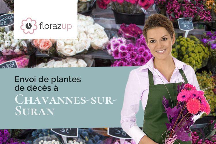 couronnes florales pour un deuil à Chavannes-sur-Suran (Ain/01250)
