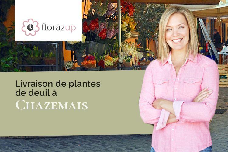 couronnes florales pour un enterrement à Chazemais (Allier/03370)