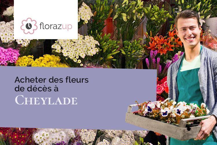créations de fleurs pour un décès à Cheylade (Cantal/15400)