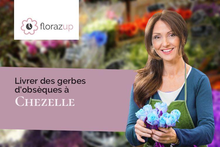 couronnes florales pour un deuil à Chezelle (Allier/03140)