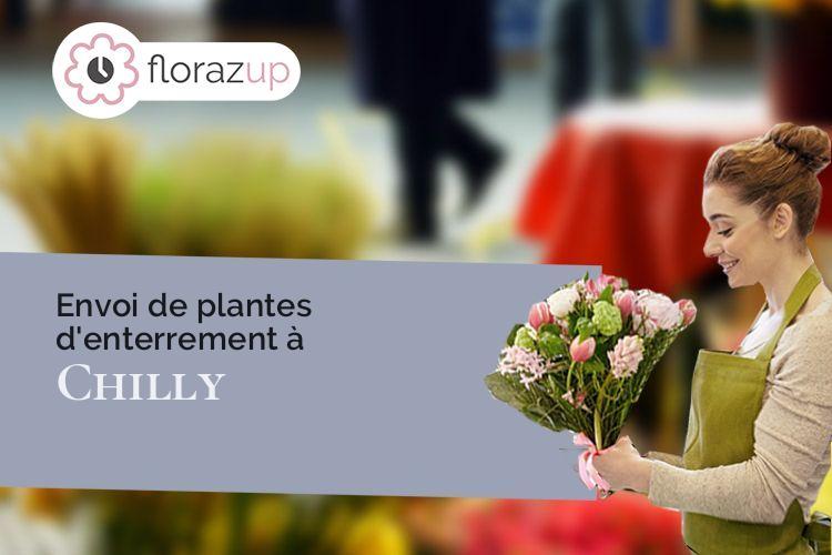 couronnes florales pour un enterrement à Chilly (Haute-Savoie/74270)