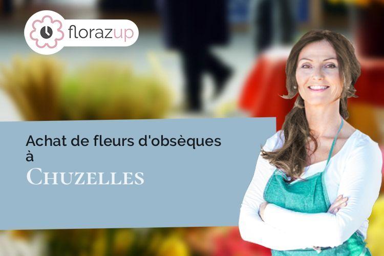 couronnes de fleurs pour des funérailles à Chuzelles (Isère/38200)