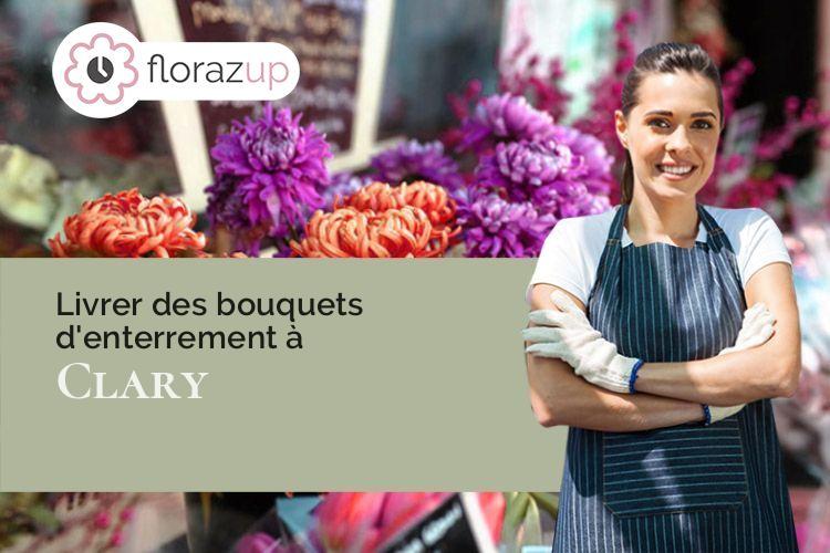 couronnes de fleurs pour des funérailles à Clary (Nord/59225)