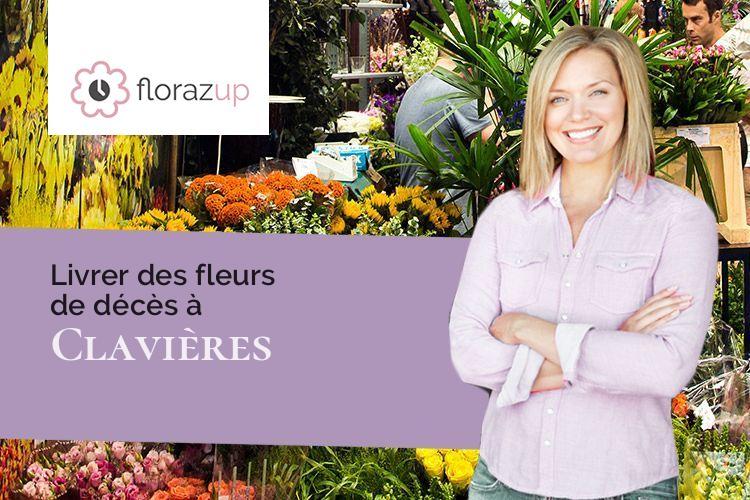 compositions florales pour des funérailles à Clavières (Cantal/15320)