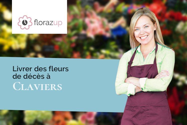 couronnes florales pour un deuil à Claviers (Var/83830)