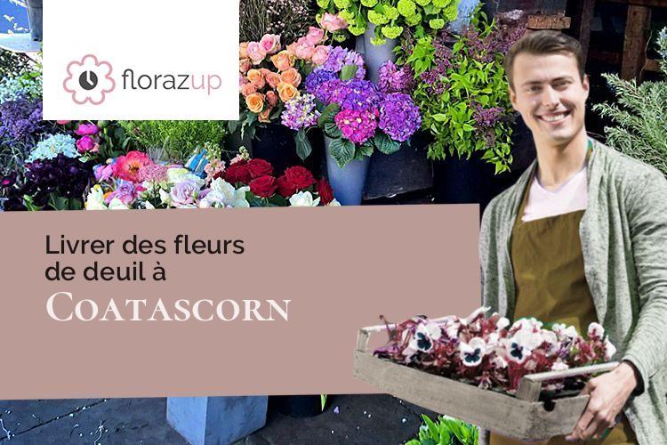 compositions de fleurs pour un deuil à Coatascorn (Côtes-d'Armor/22140)